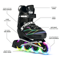 thumbnail image 2 of Crazy Skates Trix Size Adjustable Inline Skates with Light Up Wheels - Available with 3 or 4 wheels, 2 of 7