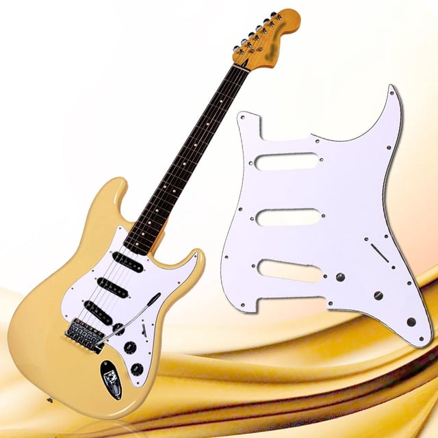 Golpeador De Guitarra Eléctrica Golpeador de guitarra eléctrica Strat de 3 capas SSS de 11 agujeros para FD (blanco)
