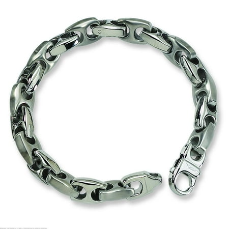 Brushed Mens Link Bracelet - Stainless Steel Brushed Mens Link Bracelet 8.25