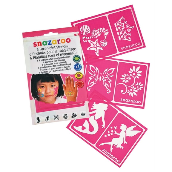 Snazaroo Face Painting Stencils 6/Pkg-Girls' Fantasy