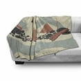 thumbnail image 3 of Camper Soft Flannel Fleece Throw Blanket, Tent and Hippie Van in Wilderness Exotic Beach Lifestyle, Cozy Plush for Indoor and Outdoor Use, 70" x 90", Charcoal Grey Dark Coral, by Ambesonne, 3 of 6