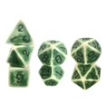 thumbnail image 1 of Juego de 7 dados poliédricos de múltiples caras, ideal como recuerdo de fiesta para juegos de rol. verde, 1 of 9