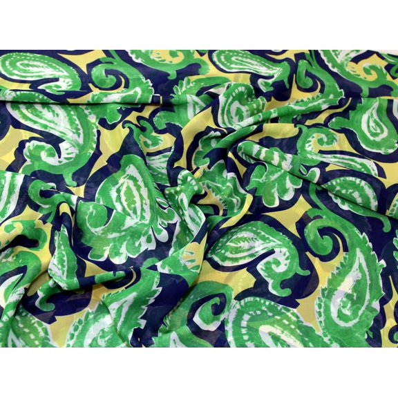 Lady McElroy Sheer Chiffon Fabric Emerald - per yard