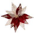 thumbnail image 2 of Dserhfy Christmas Glitter Fabric Poinsettia Flowers 11 Inch Large Artificial Sequins Flower Christmas Tree Ornaments for Wedding New Year Party Xmas Tree Wreath Garland Decor, 2 of 8