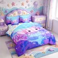 thumbnail image 2 of Manfei Cute Axolotl Print 7-Piece King Bedding,3D Printed Salamander King Bed in a Bag,Colorful Stars Reversible, 2 of 7