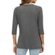 thumbnail image 5 of Tops bonitos para adolescentes,Blusa informal de cuello redondo y manga 3/4 para mujer, color liso, mezcla de poliéster suave, ideal para uso diario y en casa, sopatenor, 5 of 6