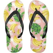 Bestwell Bananas Pineapples Flip Flops Sandals for Women/Men, Soft Light Anti-Slip for Comfortable Walk, Suitable for House, Beach, Travel - XS