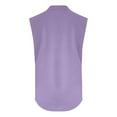 thumbnail image 5 of Basic Sleeveless Shirts For Women V Neck Solid Colod Classic Elegant Casual Button T Shirts Lightweight Spring Work Tee Pullover Outfits Light Purple S, 5 of 5