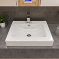 thumbnail image 2 of ALFI Brand ABC701 24 in. Rectangular Semi Recessed Ceramic Sink with Faucet Hole, White, 2 of 5