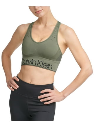 Calvin Klein Women's Mid Impact Sports Bra Green Size X-Small 
