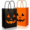thumbnail image 4 of Halloween Paper Bag*1,Halloween Funny Candy Bag Orange A,Halloween Bags Halloween Paper Bags With Handles Candy Bags Goodie Bags For Holiday Snacks (Style), 4 of 7