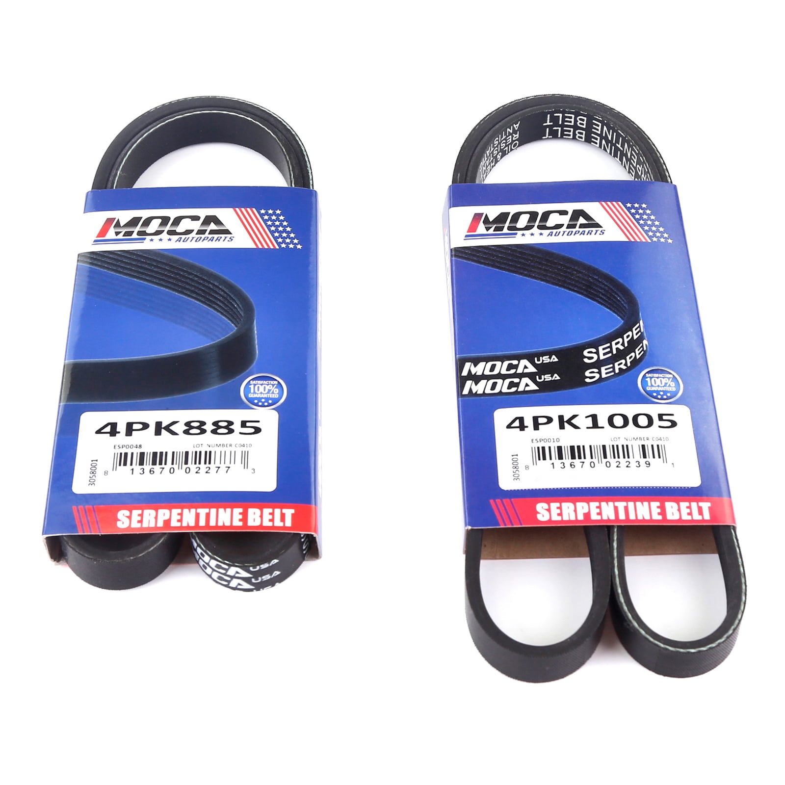 MOCA AUTOPARTS EPDM Serpentine Belt Set Alternator /AC Power Steering