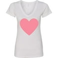 thumbnail image 3 of Inktastic Pink Valentine's Day Heart Women's V-Neck T-Shirt, 3 of 5