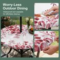 thumbnail image 5 of Round Outdoor Tablecloth with Umbrella Hole and Zipper, Red Eucalyptus Leaves Tablecloth with Elastic Waterproof, Spring Summer Botanical Patio Table Covers for 36" - 44" Picnic Pool Tables, 5 of 9