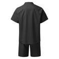 thumbnail image 3 of Vedolay Mens Summer Short Sleeve Shirt and Casual Beach Shorts Outfits,Black XXL, 3 of 5