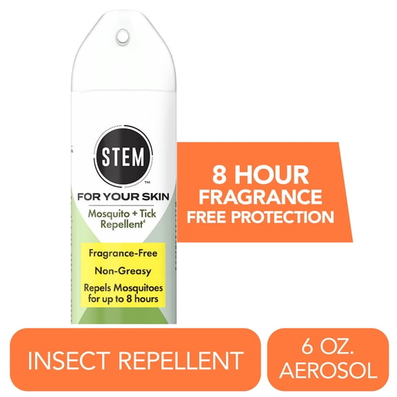 STEM Mosquito & Tick Repellent Bug Spray For Your Skin, Fragrance-Free, 6 oz