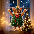 thumbnail image 4 of WKSCLPAI Playful‑Design Cat Acrylic Keepsake Ornament, Lovely Hanging Pendant for Xmas Tree, Home Indoor Holiday Party Decoration, Style A, 4 of 7