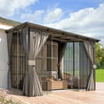 thumbnail image 4 of AECOJOY 12' x 8' Outdoor Hardtop Gazebo With Mosquito Net, Pergola for Garden, Patio, Backyard-Dark Grey, 4 of 8