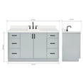 thumbnail image 3 of Ariel Kelly 61 Inch Single Rectangle Sink Bathroom Vanity With Pure White Quartz Countertop 1.5 Inch Edge In Grey, 3 of 12