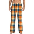 thumbnail image 5 of Mens Pajama Pants, Warm Orange Plaid Soft Sleep & Lounge Pants for Men, Cuteness Casual PJ Bottoms Pants with Pockets, 5 of 7