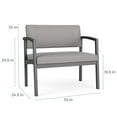 thumbnail image 3 of Lesro Lenox Steel Fabric Bariatric Waiting Room Guest Chair in Charcoal/Open House Black, 3 of 5