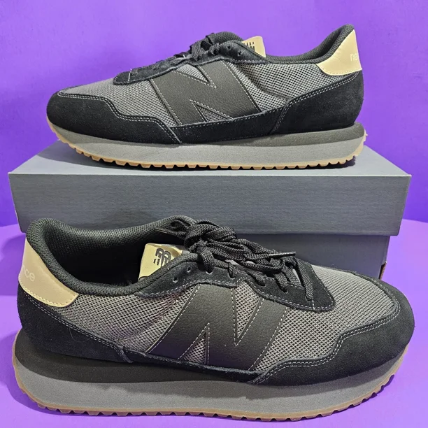 NEW Men's Size 9 New Balance 237 Lifestyle Shoes Black Grey Brown MS237LOB
