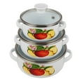 thumbnail image 1 of unbranded 3Pcs Multi-use Stewing Pot Enamel White Non-stick Easy to Clean for Home Users, 1 of 8
