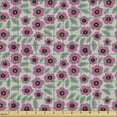 thumbnail image 2 of Floral Upholstery Fabric by the Yard, Image of Poppy Flowers and Greyscale Leaves in Repeated Pattern, Decorative Fabric for DIY and Home Accents, Pale Taupe and Pale Fuchsia by Ambesonne, 2 of 5