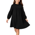 thumbnail image 2 of Krayuyo Girls Fall Dresses Ruffled Crew Neck Long Sleeve Casual Dresses Little Girls A-Line Dresses 2-10 Years, 2 of 7