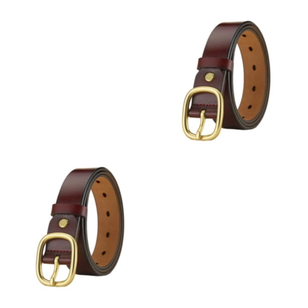 Qarigey Cinturón de moda para todas las damas: cinturón de graduación de cuero PU de primera para mujer, cinturones de Navidad para mujer, Rojo oscuro 110cm 2Conjunto