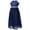 A Navy Blue, variant on iiniim Kids Lace Floral Flower Girls Dress Sequins Halter Chiffon Dress Long Maxi Junior Bridesmaid Gown Mint Green 14