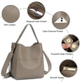 thumbnail image 6 of KALUNMA Women's Lightweight Crossbody Handbag,Vegan Leather Shopper Bag with Wide Adjustable Shoulder Strap for Daily Use, 6 of 8