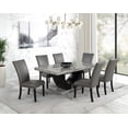thumbnail image 4 of Transitional Chairs Upholstered PU Gray Tufted Nailhead Trim 2pc Set, 4 of 4