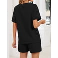 thumbnail image 5 of EASYBRA Women V Neck T Shirt and Drawstring Shorts Set Casual Summer Two Piece Outfit, 5 of 7