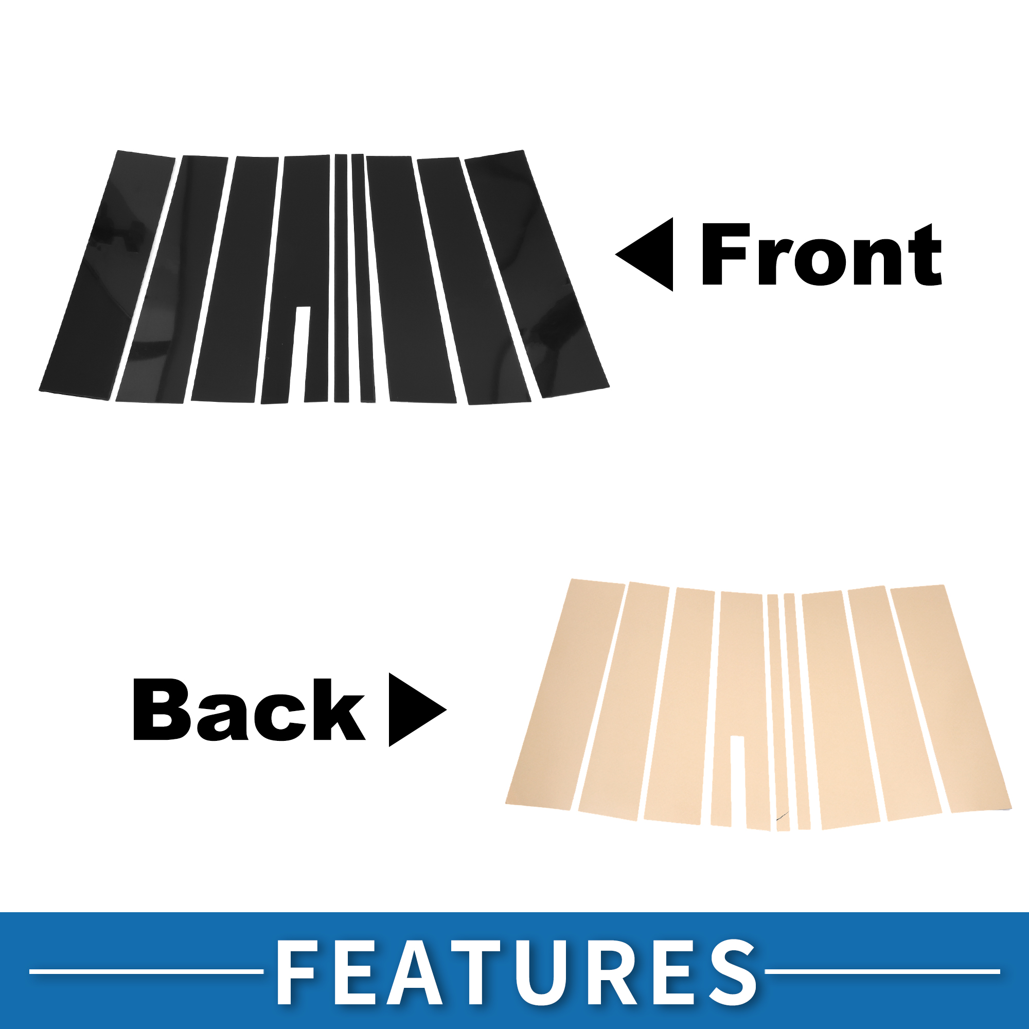 Unique Bargains 9Pcs Door Pillar Window Trim For Ford Flex 2009-2015 Black