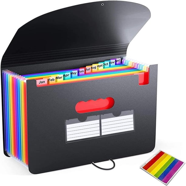 Carpeta expandible con 13 bolsillos, tamaño A4, gran capacidad, multicolor, para negocios, oficina, estudio