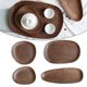 thumbnail image 5 of Platos de cena de madera bandeja ovalada irregular para pan Platos de té fruta para seca, 5 of 11