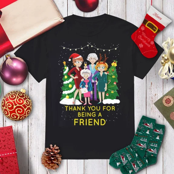 Golden Girls Thank You Friend Retro Holiday Sweater Style Unisex T-Shirt, up to size 5XL