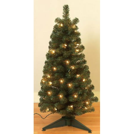 Pre-lit  36 Inch Artificial Balsam Christmas Pine Tree with Base Decoration