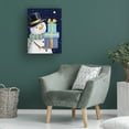 thumbnail image 2 of Canvas Wall Art - MAKIKO 'Snowman With Blue Presents' Wall Art for Living Room, Bedroom, or Office Décor by Trademark Fine Art - 18 x 24 Inches, 2 of 4