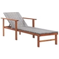 thumbnail image 1 of vidaXL Sun Lounger Poly Rattan and Solid Acacia Wood Grey, 1 of 5