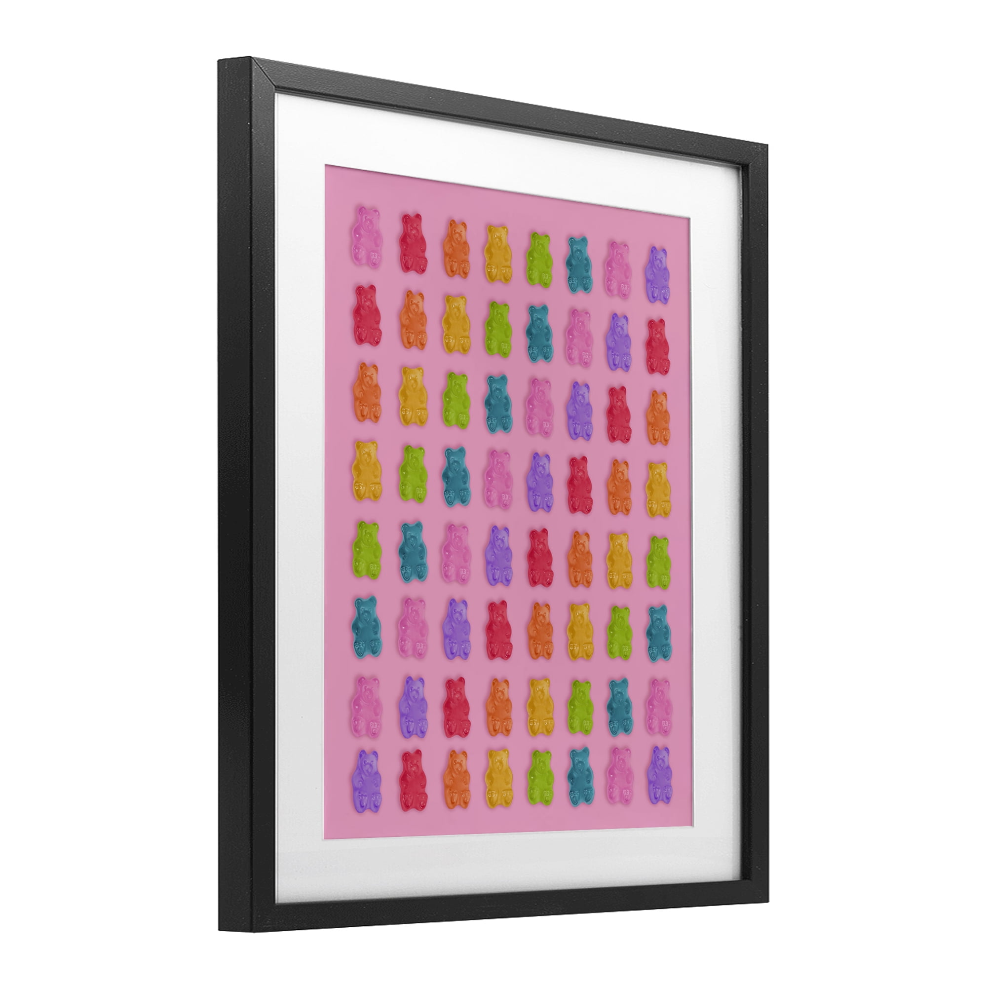 Stupell Industries Rainbow Gummy Bear Candies Black Framed Print Under Glass, design by LISH Creative