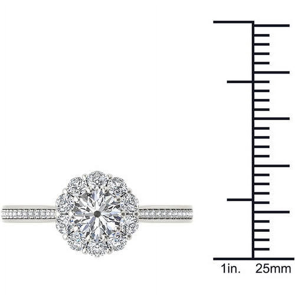 1-1/4 Carat T.W. Diamond Flower-Shape Halo 14kt White Gold Engagement Ring