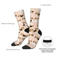 thumbnail image 4 of Rateoe Beagle Dog On Brown for Women Casual Calf Socks - Cute Crew Socks - Thin Soft Above Ankle Socks Size 5-11, 4 of 6
