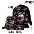thumbnail image 1 of 3D New Product Three-piece Set Printing Peripheral Sanrio Kuromi Schoolbag Student Two-dimensional Backpack Shoulder Pencil Case, 1 of 7