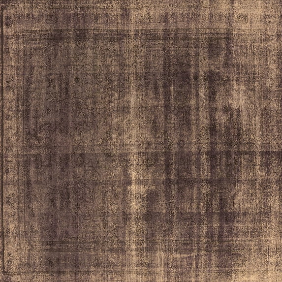 Ahgly Company Indoor Square Oriental Brown Industrial Area Rugs, 3' Square