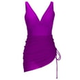 thumbnail image 4 of MSJUHEG Hollow Monokini Swimwear,Swimsuits for Women 2025,Ruched Push Up Bathing Suit,V Neck,High Waisted Bathing Suit,Tummy Control Swimsuits for Women,Push Up Bathing Suits for Women Purple L, 4 of 6