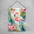 thumbnail image 4 of Tropical Palm Leaves Flamingo Watercolor Pattern Welcome Garden Flags, 12 x 18 Inch Double Sided Outdoor Yard Flags Waterproof For Home Outside Patio Lawn Porch, 4 of 6