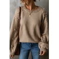 thumbnail image 5 of Ushdele Drop Shoulder Chic - Long Sleeve Pearl Sweater, Smoke Gray, 5 of 8