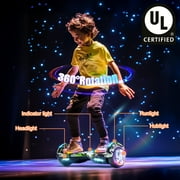 SISIGAD Hoverboard, 6.5 Two Wheel Hoverboard with LED Lights, 6.2 Mph Top Speed Self Balancing Scooter for Kids, Teens and Adults, Black Gray